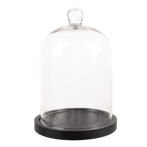 Platou decorativ lemn sticla 15x21 cm