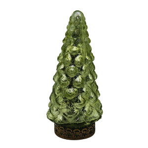 Brad Craciun sticla aurie cu led 8x16 cm