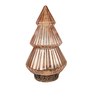 Brad Craciun sticla metal cupru cu led 13x23 cm