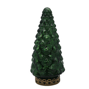 Brad Craciun sticla verde cu led 8x16 cm