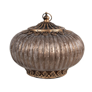 Candela cu led sticla maro cupru 17x14 cm