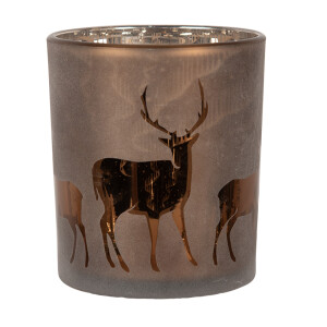 Candela Craciun sticla maro 9x10 cm