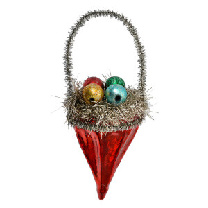 Ornament brad Craciun multicolor Ø 6x10 cm