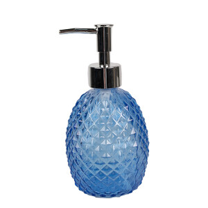 Dozator sapun sticla albastra 9x18 cm, 350 ml