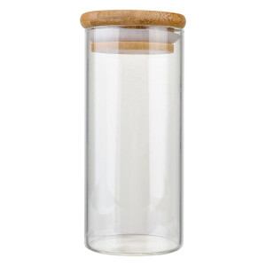 Set 2 borcane sticla lemn 5x13 cm
