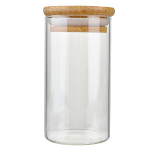 Set 2 borcane sticla lemn 5x11 cm