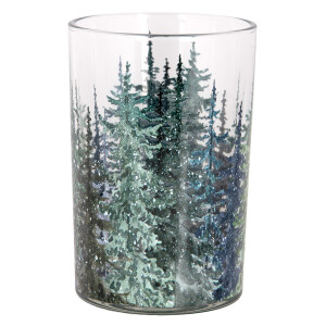 Suport lumanare sticla Forest 12x18 cm