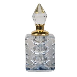 Sticla decorativa aurie transparenta 3x3x8 cm