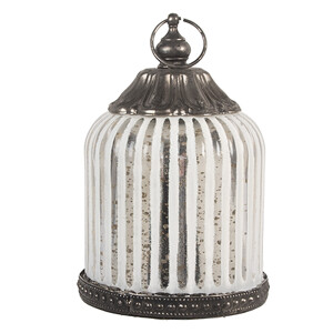 Felinar cu led sticla metal Ø 8x12 cm