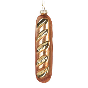 Set 6 ornamente brad Craciun sticla aurie 4x3x15 cm