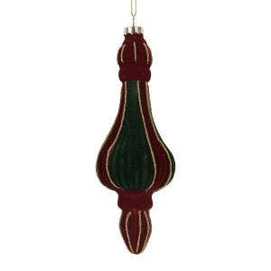 Set 6 globuri sticla catififea rosie verde Ø 6x17 cm