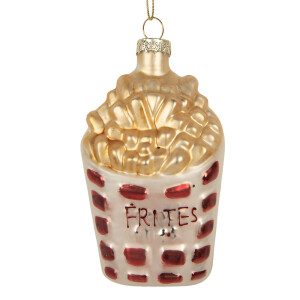 Set 2 ornamente brad Craciun sticla 6x3x10 cm