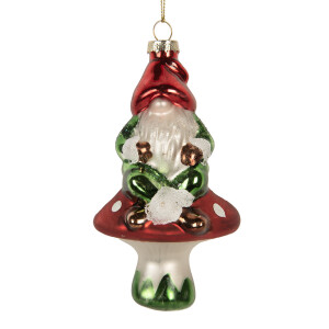 Set 6 ornamente brad Craciun Gnom sticla multicolora 7x6x13 cm