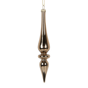 Set 6 ornamente brad Craciun sticla aurie Ø 3x18 cm