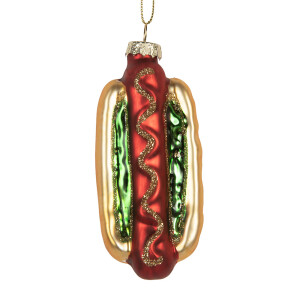 Set 6 ornamente brad Craciun sticla multicolora 4x3x10 cm