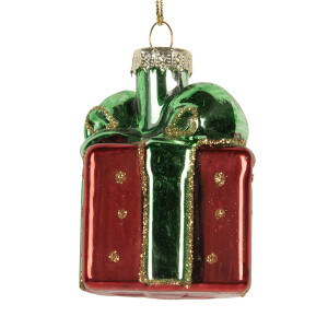 Set 6 ornamente brad Craciun sticla multicolora 4x4x6 cm