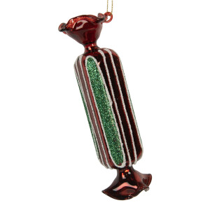 Set 6 ornamente brad Craciun sticla multicolora X-mas Ø 4x15 cm
