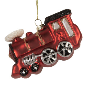 Set 6 ornamente brad Craciun Trenulet sticla multicolora X-mas 10x4x5 cm