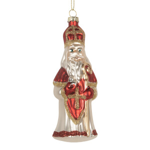 Set 6 ornamente brad Mos Craciun sticla multicolora X-mas 5x5x15 cm