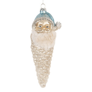 Ornament brad Mos Craciun sticla multicolora Ø 6x16 cm