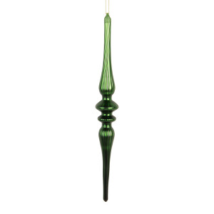 Ornament brad Craciun sticla verde  Ø 4x29 cm
