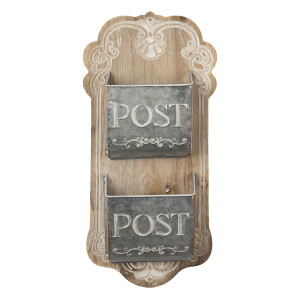 Decoratiune perete lemn metal 26x10x53 cm