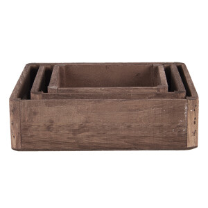 Set 3 tavi lemn maro 24x24x6 cm, 20x20x6 cm, 16x16x6 cm