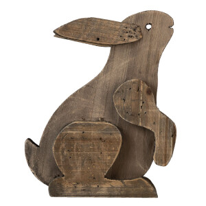 Figurina Iepuras din lemn maro 20x12x26 cm