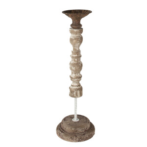 Sfesnic lemn metal alb maro 17x51 cm