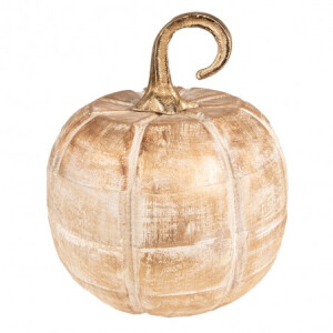 Dovleac decorativ lemn auriu 16x18 cm