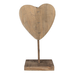 Decoratiune Inimioara lemn maro 15x8x27 cm