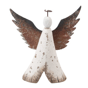Inger lemn alb metal maro 14x4x15 cm
