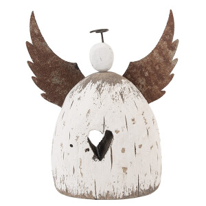 Inger lemn alb metal maro 19x6x21 cm