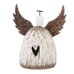 Inger lemn alb metal maro 13x5x14 cm
