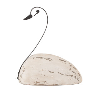 Figurina Lebada lemn metal 17x8x19 cm