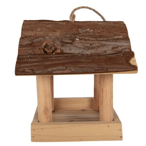 Hranitoare Pasari lemn maro 19x18x19 cm