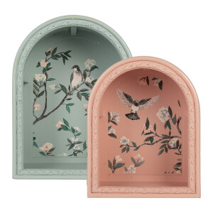 Set 2 decoratiuni perete decorative lemn 30x16x40 / 24x14x30 cm