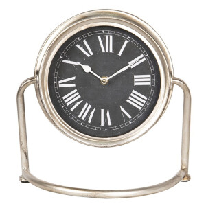 Ceas masa metal argintiu 30x13x28 cm