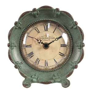 Ceas masa fier vintage verde maro 15x7x16 cm