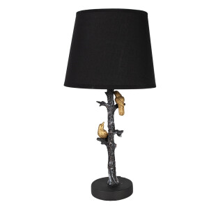 Veioza polirasina neagra aurie 23x45 cm, E27