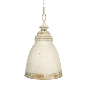 Lustra metal alb bej 28x45 cm, E14