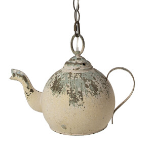 Lustra metal bej verde Ceainic 37x20x26 cm, E14