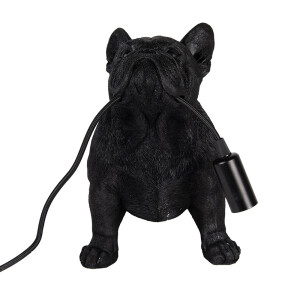 Veioza polirasina neagra Catelus 35x19x28 cm, E14