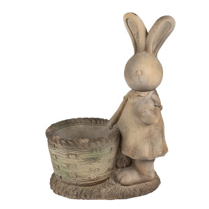 Figurina Iepuras cu ghiveci ceramica maro 38x22x49 cm