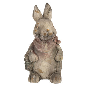 Figurina Iepuras ceramica maro gri 22x19x41 cm