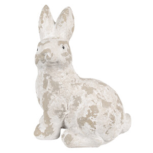 Figurina Iepuras ceramica alba bej 29x19x39 cm