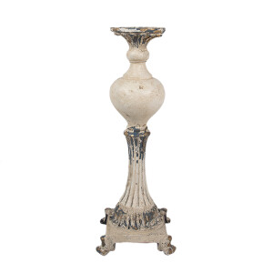 Sfesnic ceramica bej vintage 14x14x40 cm