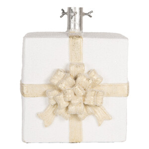 Suport brad Craciun ceramica alba crem 26x24x33 cm