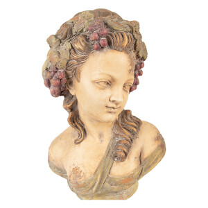 Bust Femeie ceramica multicolora 24x18x28 cm