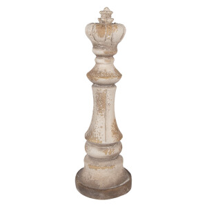 Decoratiune Piesa Sah ceramica bej Ø 17x51 cm